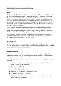 Guidelines for authors TMG - Journal for Media History Profile TMG