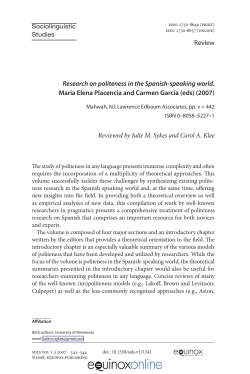 Review Research on politeness in the Spanish