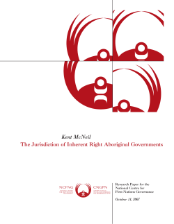 NCFNG | The Jurisdiction of Inherent Right Aboriginal Governments