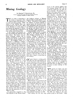 Mining Geology - The American Institute of Mining, Metallurgical