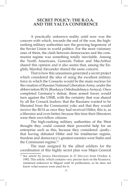 secret policy: the roa and the yalta conference