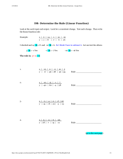 DR- Determine the Rule (Linear Function)