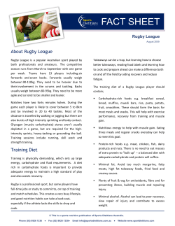 Rugby League Nutrition