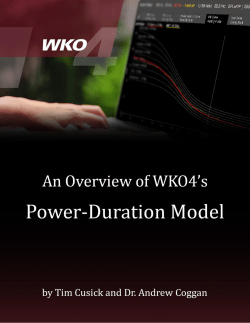 Overview of WKO4`s Power