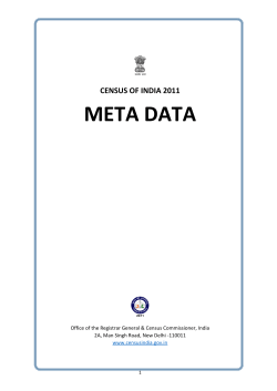 META DATA - Census of India