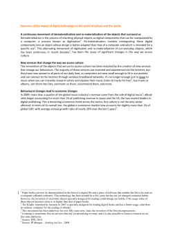 Summary of the impact of digital technology on the world of