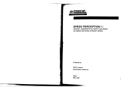 SPEED PERCEPTION 1, Drivers` judgements of safety and speed