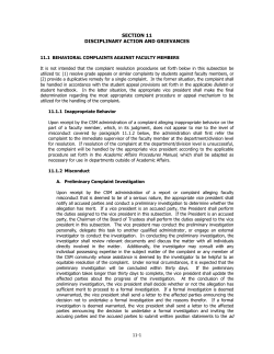 section 11 disciplinary action and grievances