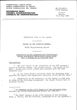 Activities of tlre Inte f,rqli-lJaqlqrv !o -3I 1. The last report on the