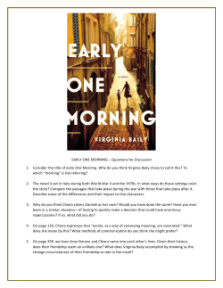 EARLY ONE MORNING - Little, Brown.com