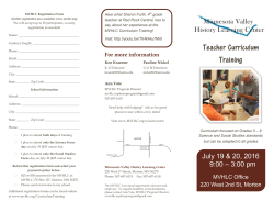 2016 MVHLC Curriculum Training Brochure