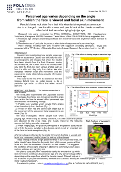 NEWS RELEASE Perceived age varies depending on the angle