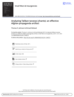 Analyzing Taliban taranas (chants): an effective Afghan propaganda