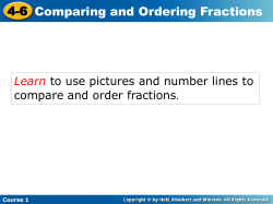 4-6 Comparing and Ordering Fractions