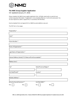 NMC Group Supplier Application Form here