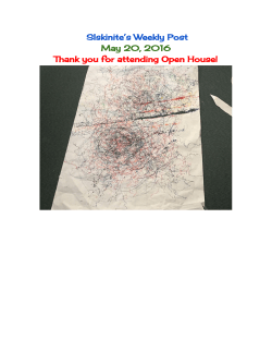 SIskinite`s Weekly Post May 20, 2016 Thank you for attending Open