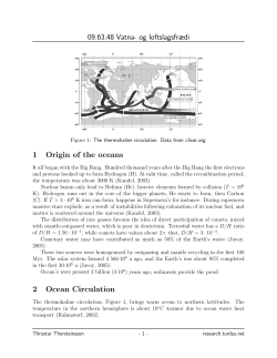 09.63.48 Vatna- og loftslagsfr&aelig;di 1 Origin of the oceans 2 Ocean