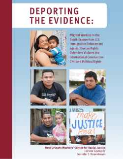 deporting the evidence - New Orleans Workers` Center for Racial