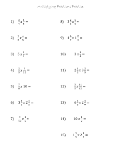 Multiplying Fractions Practice
