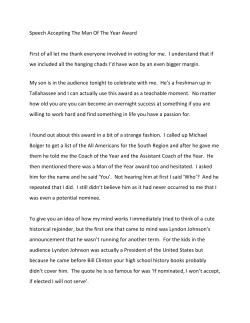 Speech Accepting The Man Of The Year Award