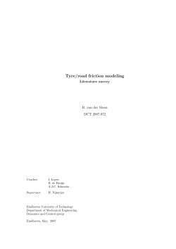 Tyre/road friction modeling