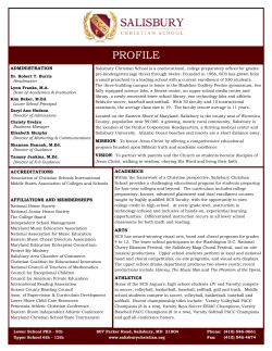 profile - Salisbury Christian School