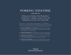 WORKING. TOGETHER. - Team Pennsylvania Foundation