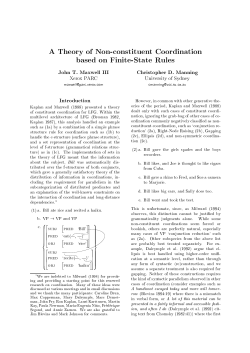 A Theory of Non-constituent Coordination based on Finite