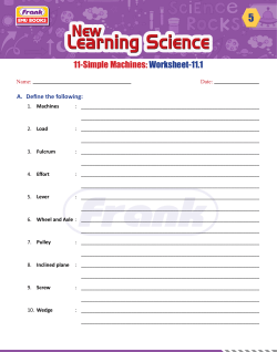 11-Simple Machines: Worksheet-11.1