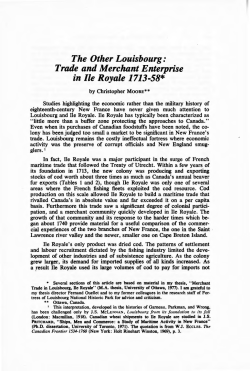 The Other Louisbourg: Trade and Merchant Enterprise in Ile Royale