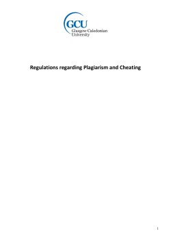 University Regulations Regarding Plagiarism