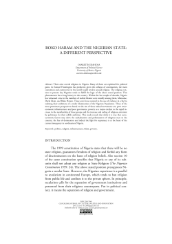 boko haram and the nigerian state: a different perspective