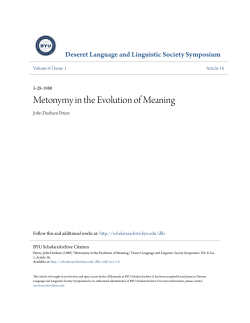 Metonymy in the Evolution of Meaning
