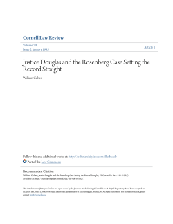 Justice Douglas and the Rosenberg Case Setting the Record Straight