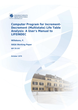 Computer Program for Increment- Decrement (Multistate) Life Table