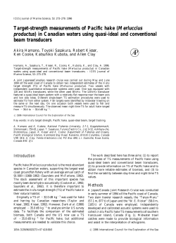 Target-strength measurements of Pacific hake (Merluccius