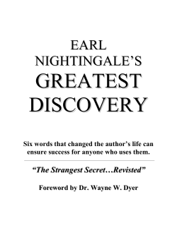 Earl Nightingale`s Greatest Discovery