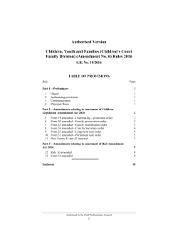 Children, Youth and Families (Children`s Court Family Division