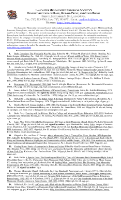 2016 09 09 Catalog. - Lancaster Mennonite Historical Society