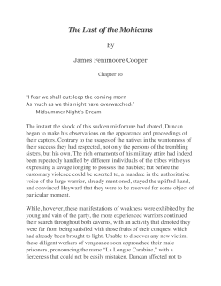 The Last of the Mohicans By James Fenimoore Cooper