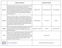 COMPANY DESCRIPTION Founded in 1956, 84 Lumber Company