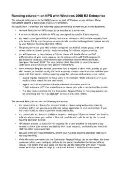 Running eduroam on NPS with Windows 2008 R2 Enterprise