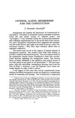 CITIZENS, ALIENS, MEMBERSHIP AND THE CONSTITUTION