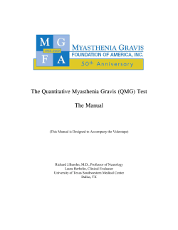 The QMG - Myasthenia Gravis Foundation