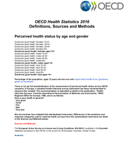 Perceived health status, by age and gender, and by