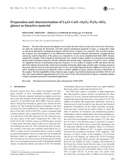 Preparation and characterization of Li2O&ndash;CaO&ndash;Al2O3&ndash;P2O5&ndash;SiO2