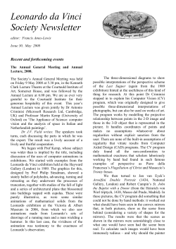 Leonardo da Vinci Society Newsletter