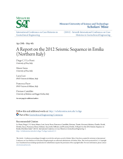 A Report on the 2012 Seismic Sequence in Emilia