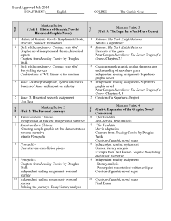 Marking Period 1 (Unit 1: History of Graphic Novels/ Historical