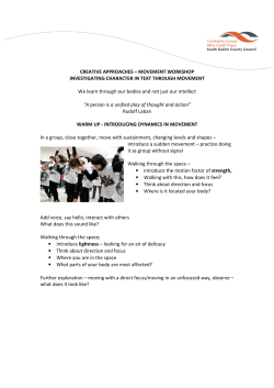 CREATIVE APPROACHES – MOVEMENT WORKSHOP